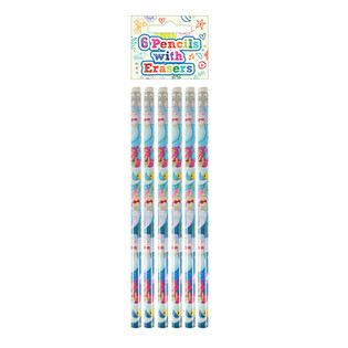 Set de 6 L&aacute;pices de Sirena con Goma - En Expositor (24 Sets)