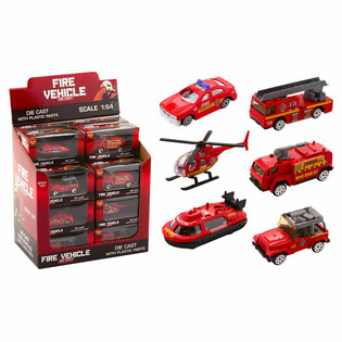DIE CAST - MIX VEH&Iacute;CULOS DE BOMBEROS - ESCALA 1:64 - EN EXPOSITOR (24 uds)