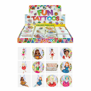 TATUAJES DIVERTIDOS - MODELO: HADA / FAIRY, Cada pack 12x Tatuajes EN EXPOSITOR (48 uds.)