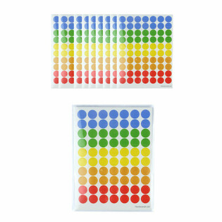 HOJA DE PEGATINAS CON 70 PEGATINAS DE PUNTOS DE COLORES (10 uds.)