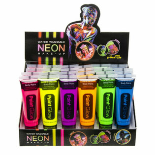 Pintura Facial NE&Oacute;N Glow in the Dark - Activa con Luz Negra (Display 24 uds)