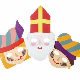 SINTERKLAAS - M&Aacute;SCARAS DE SAN NICOL&Aacute;S Y PIET EN ESPUMA (48 ud.)
