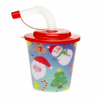 Vasos de Navidad / Vasos para Helado con Pajita (12 unidades)
