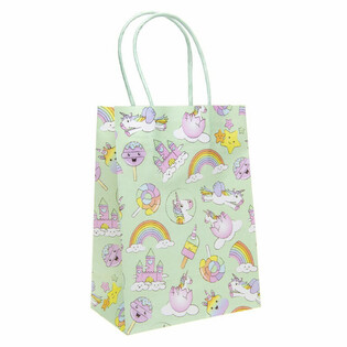 Bolsas de Regalo de Unicornio de Papel - 12 Unidades (16x9x22 cm)