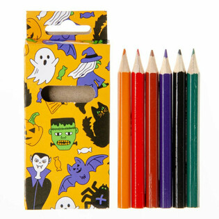 Set de 6 l&aacute;pices de colores Halloween (24 unidades)