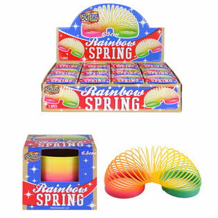 RETRO TOYS - MUELLE ARC&Oacute;IRIS &Oslash; 6,5 CM EN EXPOSITOR (12 ud.)