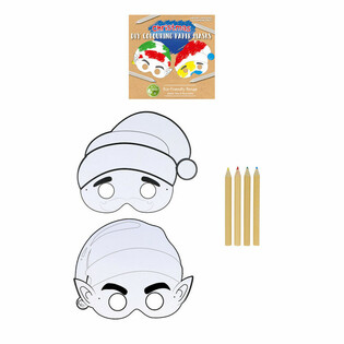 Máscara de Navidad para Colorear ECO FRIENDLY con 4 Lápices (12 unidades)