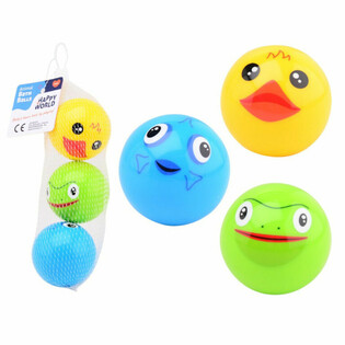 HAPPY WORLD - PELOTAS DE BAÑO ANIMALES PARA BEBÉ - Desde 0 Meses (1 ud.)