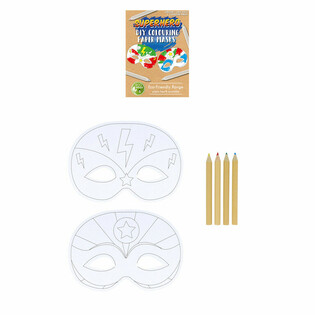 M&aacute;scaras de Superh&eacute;roes Eco Friendly para colorear (12 unidades)
