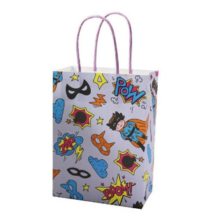 Bolsas de Regalo de Papel Superh&eacute;roe - 16x9x22 cm (12 uds.)