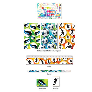 Set de escritura de f&uacute;tbol de 5 piezas (24 uds.)
