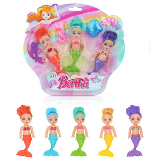Set de 3 Muñecas Sirena en Tarjeta (6 sets)