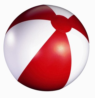 PELOTA DE PLAYA ROJA/BLANCA (12 ud.)